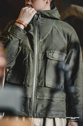 Maden Big Pockets Hooded Jacket for Men Army Green Vintage Do Old Outdoor Wear Military Windproof Coat Warm Tactical Jacket